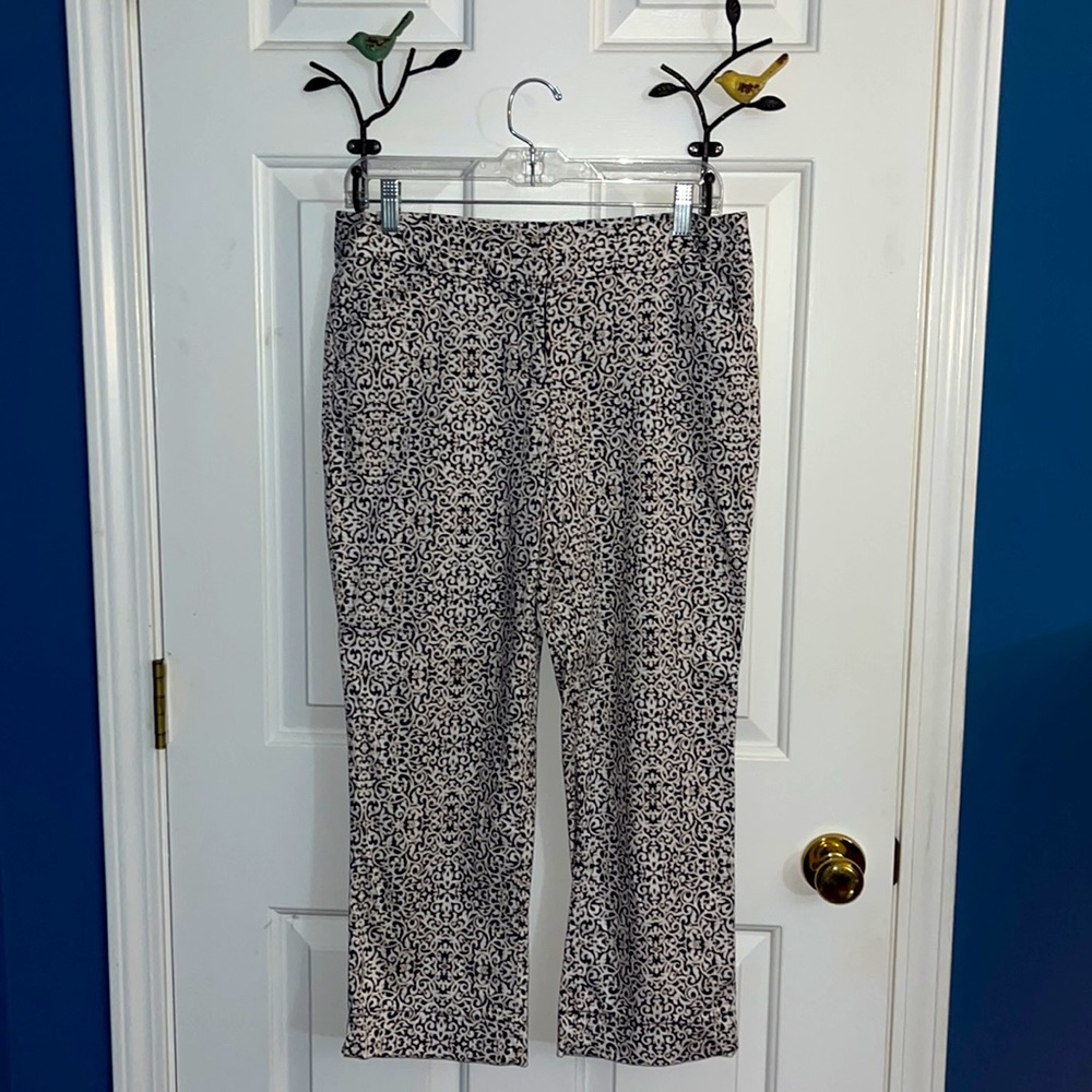 Laundry by Shelli Segal navy and white flared crop